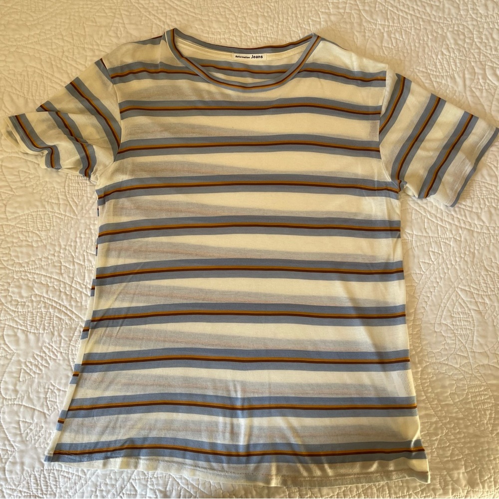 Reformation Striped T Shirt